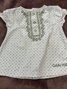 Calvin Klein Girls' Pink Embroidered Top